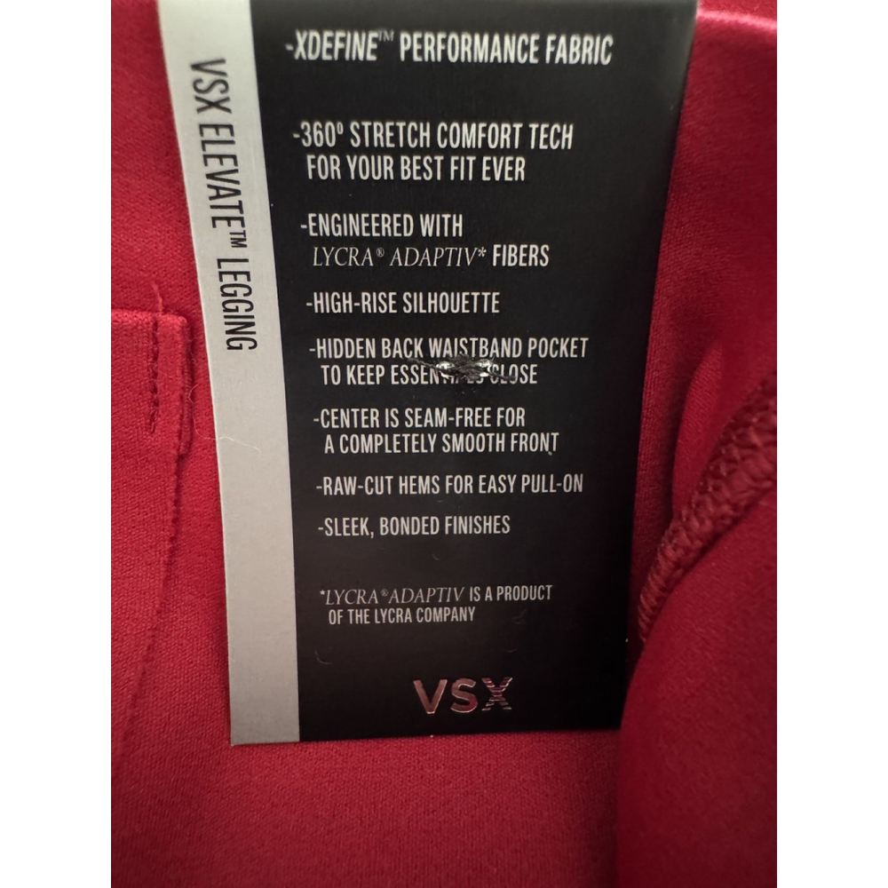 VSX Victoria's Secret Elevate Leggings Red High Rise 25" Inseam XDEFINE - Picture 10 of 12